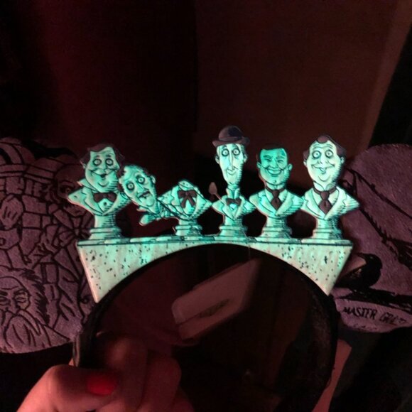Disney Parks Haunted Mansion Singing Busts Mickey Ears Headband - Picture 9 of 11